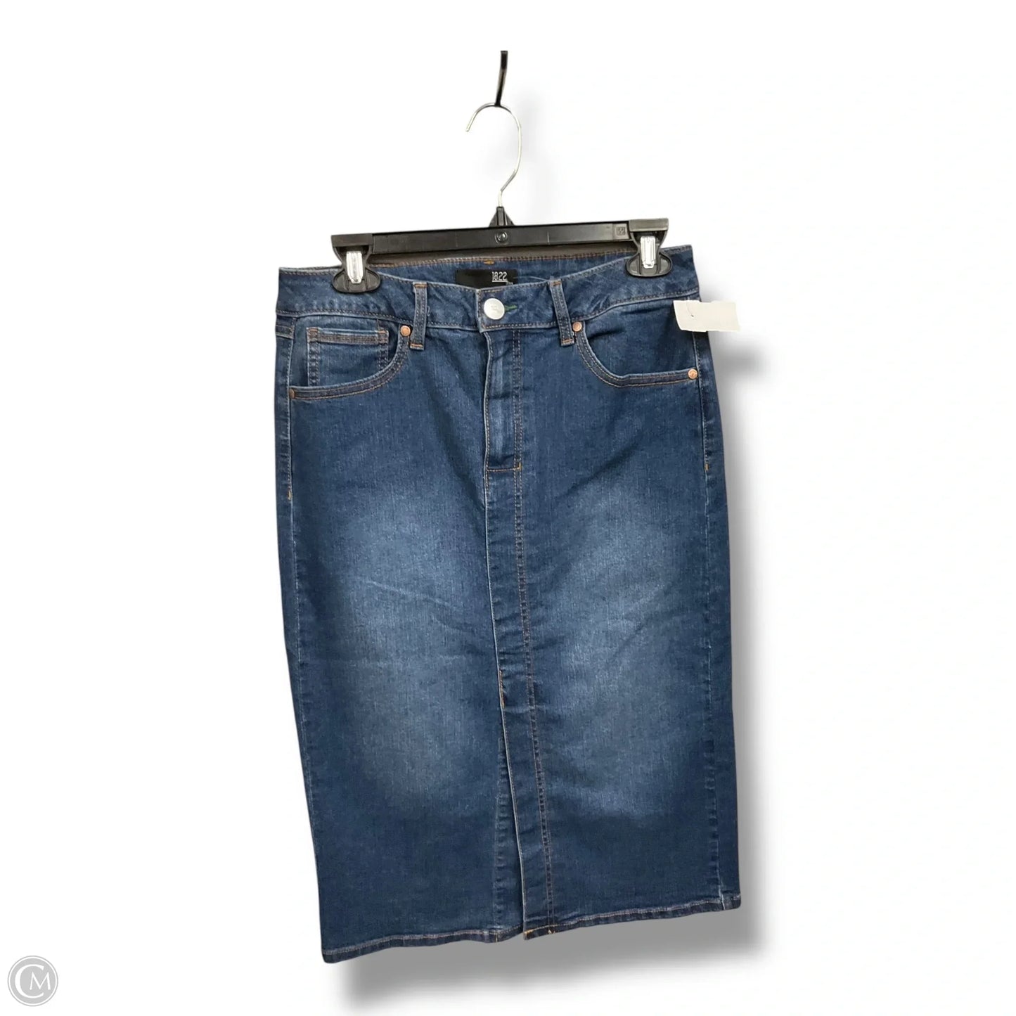 Skirt Midi By 1822 Denim In Blue Denim, Size: 8