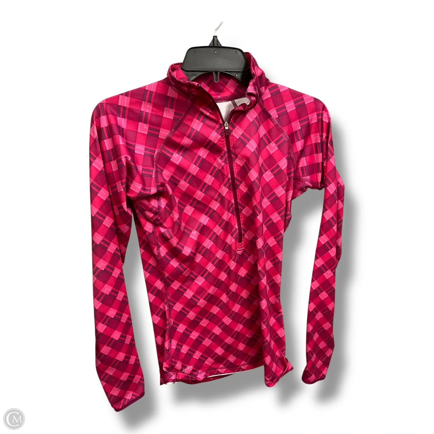 Athletic Top Long Sleeve Collar By Nike Apparel In Pink, Size: S