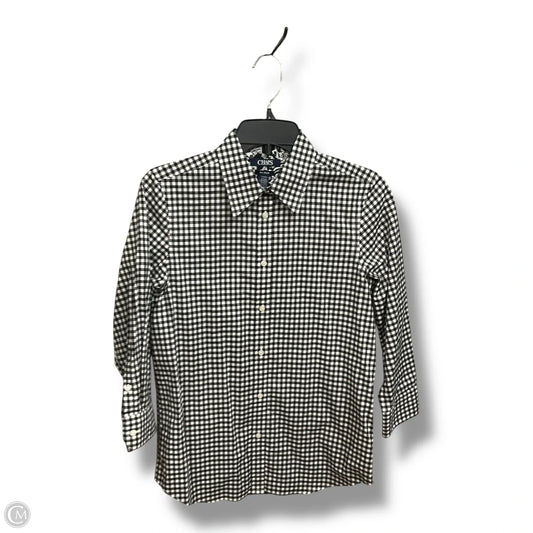 Top Long Sleeve By Chaps In Black & White, Size: S