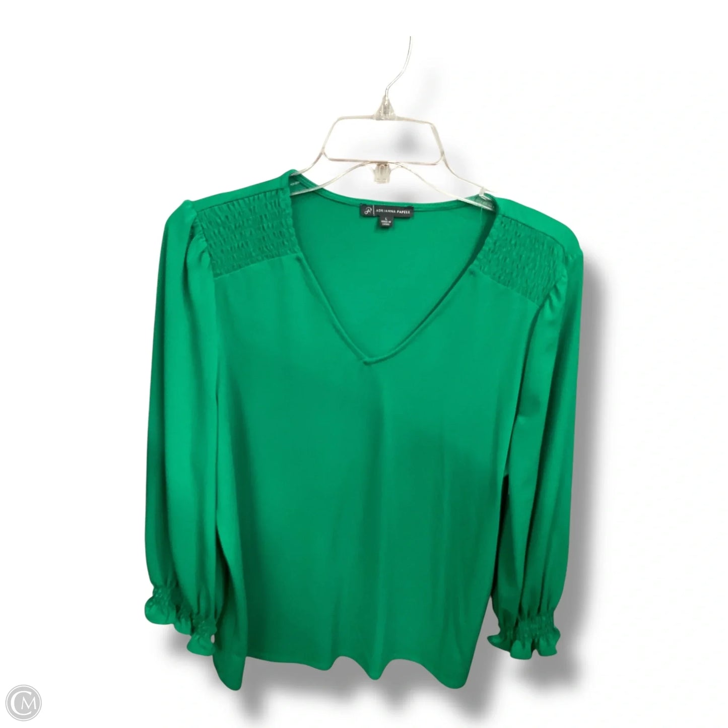 Top 3/4 Sleeve By Adrianna Papell In Green, Size: L