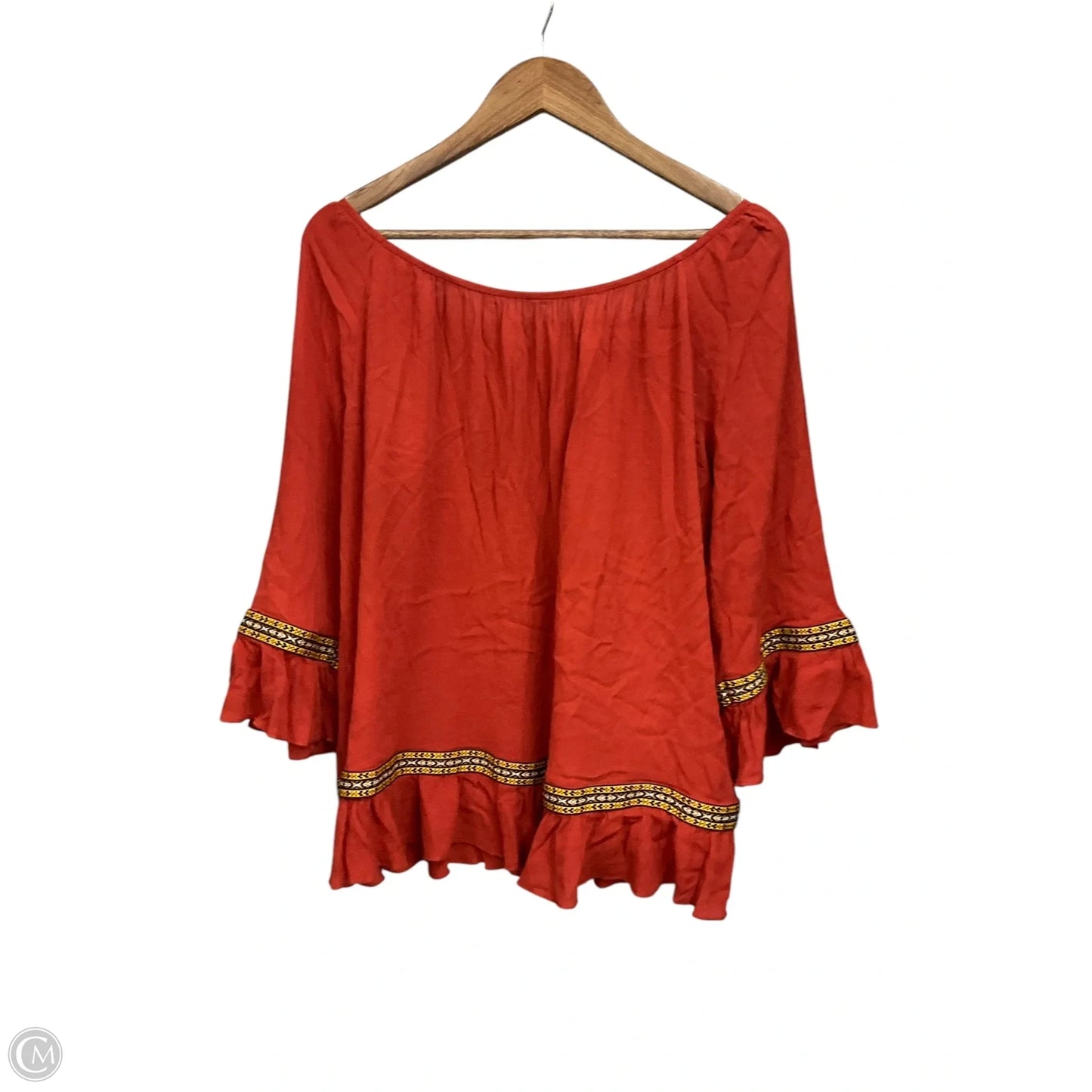 Blouse 3/4 Sleeve By Easel In Orange, Size: M