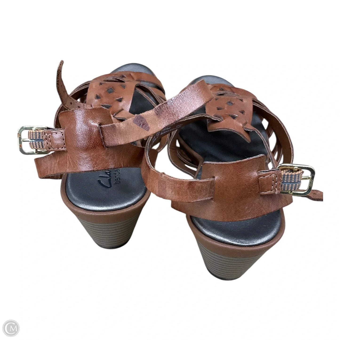 Sandals Heels Wedge By Clarks In Brown, Size: 10