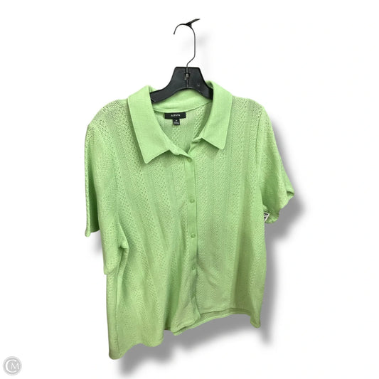 Blouse Short Sleeve By Alfani In Green, Size: 2x