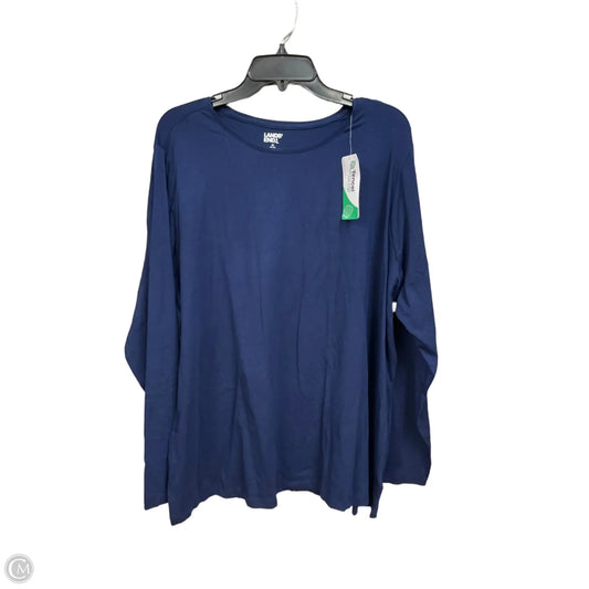 Top Long Sleeve Basic By Lands End In Navy, Size: 3x