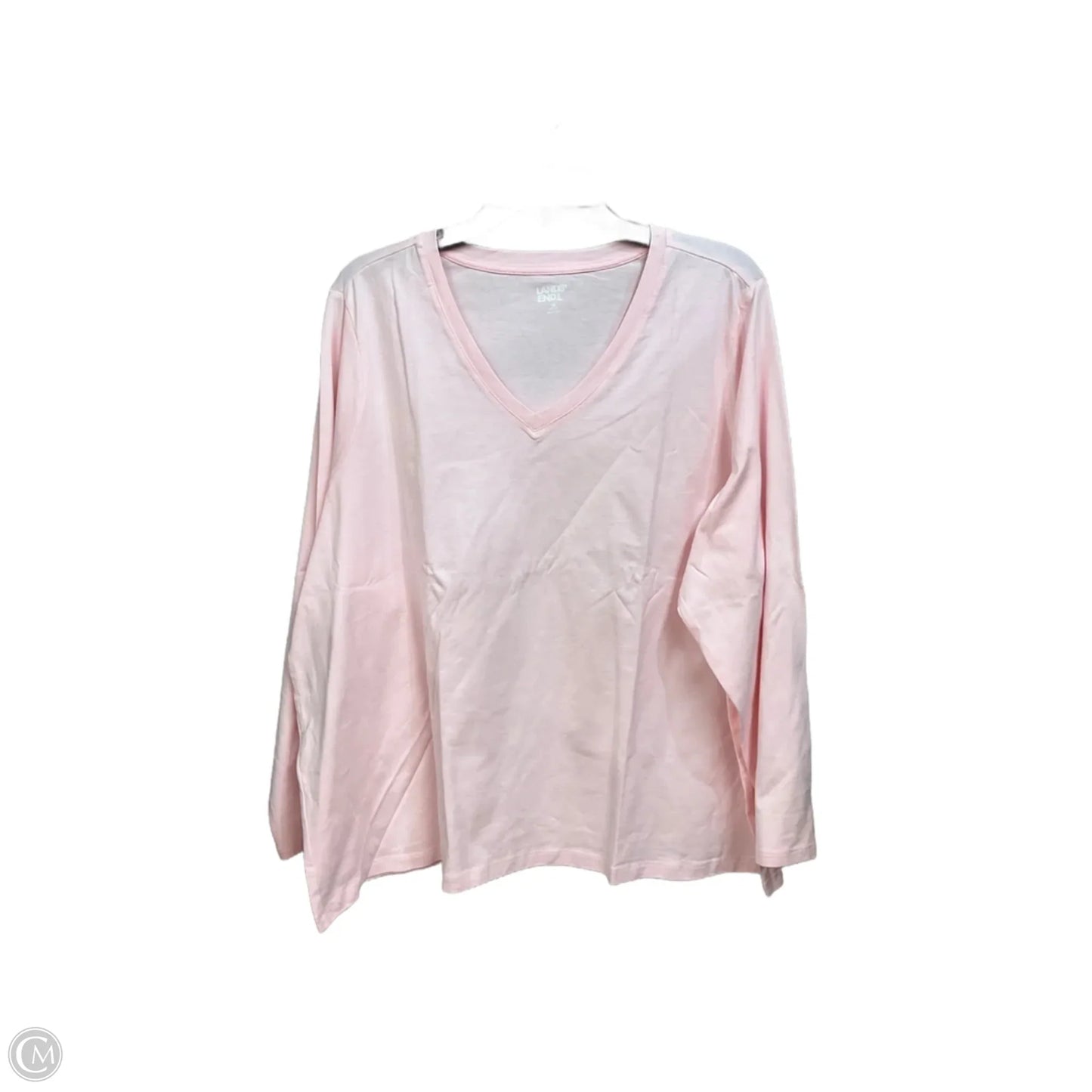 Top Long Sleeve Basic By Lands End In Pink, Size: 3x