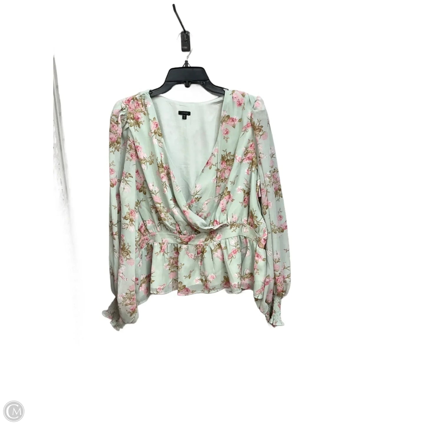Top Long Sleeve By Express In Floral Print, Size: Xl