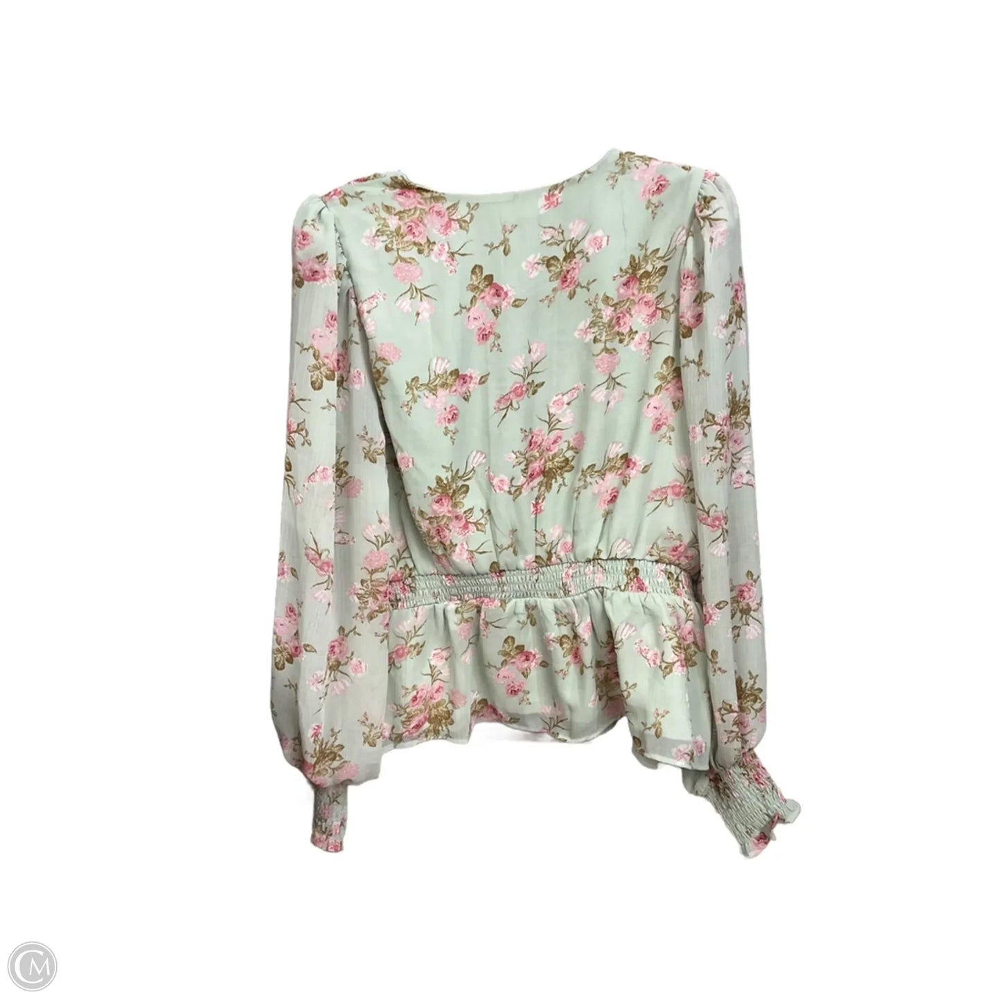 Top Long Sleeve By Express In Floral Print, Size: Xl