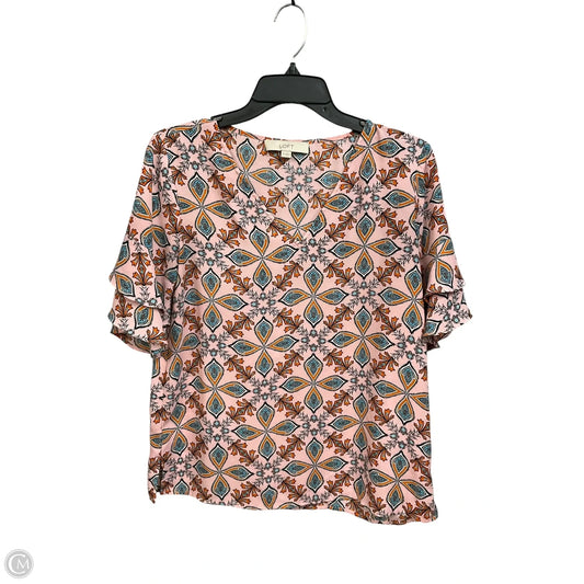 Blouse Short Sleeve By Loft In Pink, Size: Xs