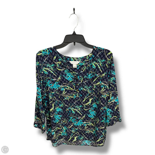 Top Long Sleeve By Christopher And Banks In Blue, Size: L