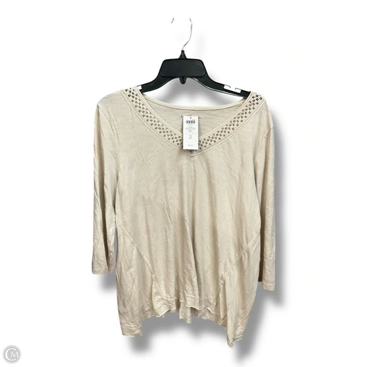Top 3/4 Sleeve Basic By Chicos In Beige, Size: L