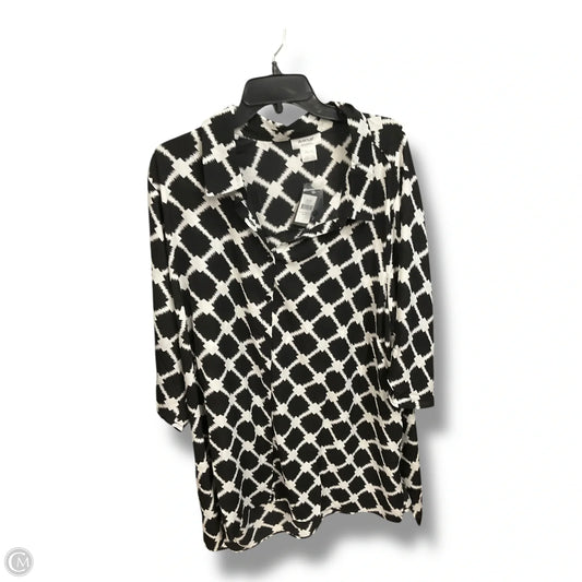 Blouse Short Sleeve By Clothes Mentor In Black & White, Size: 4x