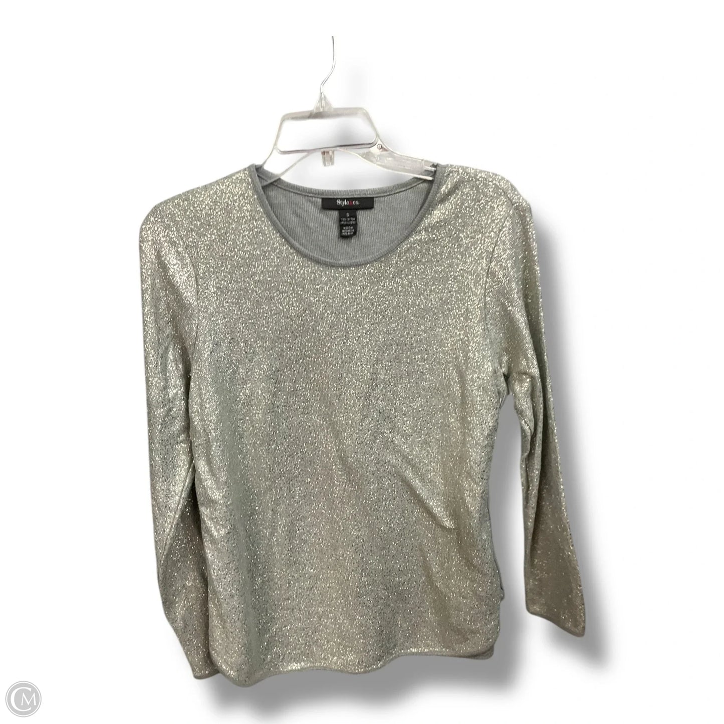 Top Long Sleeve Basic By Style And Company In Grey, Size: S