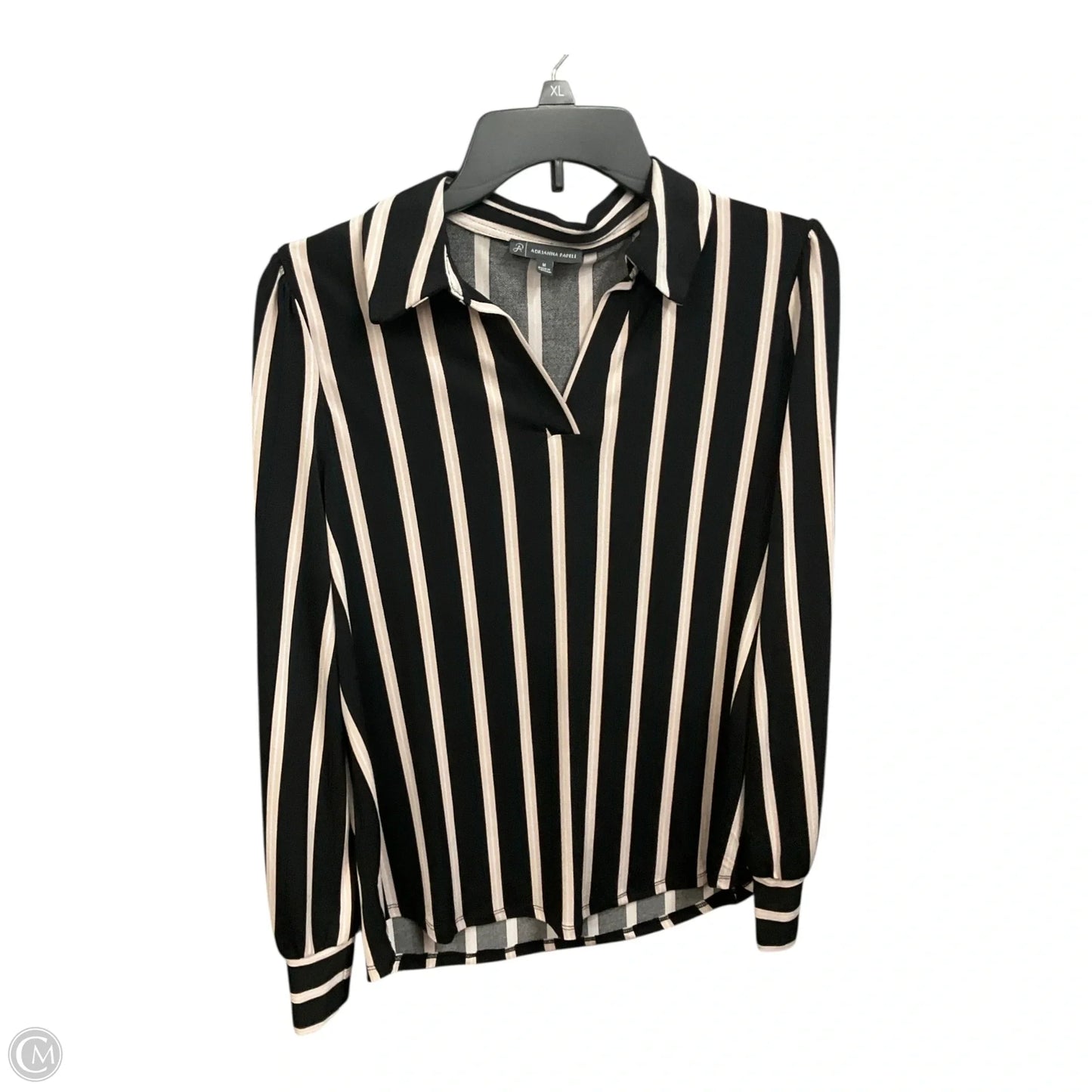 Top Long Sleeve By Adrianna Papell In Striped Pattern, Size: M