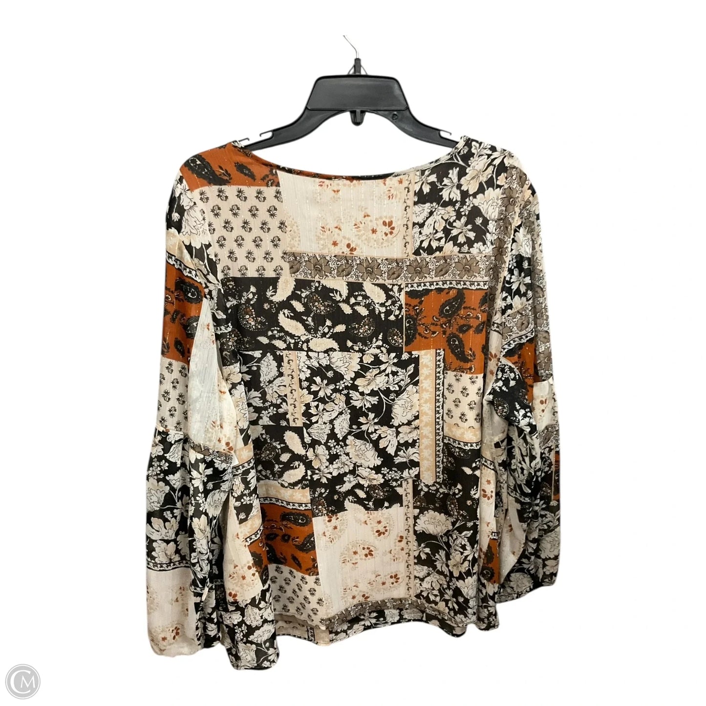 Blouse Long Sleeve By Clothes Mentor In Multi-colored, Size: 2x