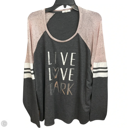 Top Long Sleeve By Maurices In Grey, Size: 3x