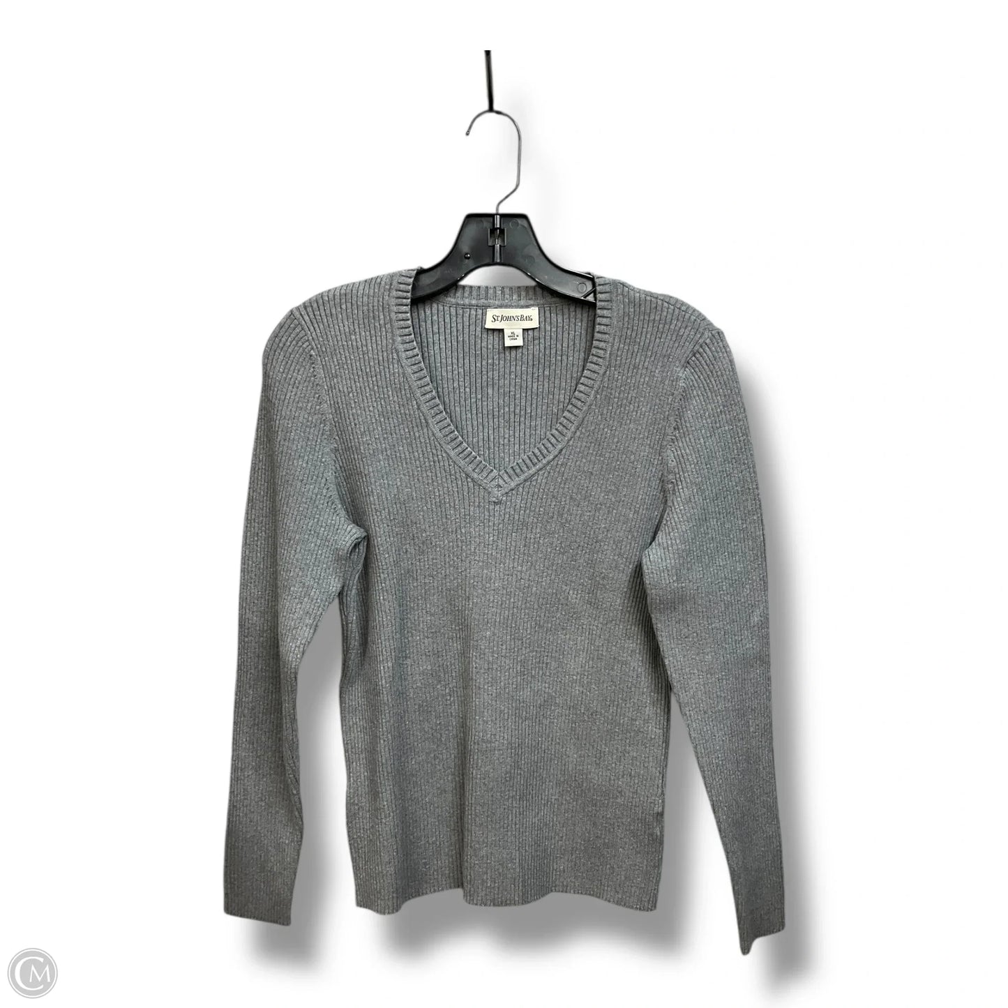 Top Long Sleeve Basic By St Johns Bay In Grey, Size: Xl