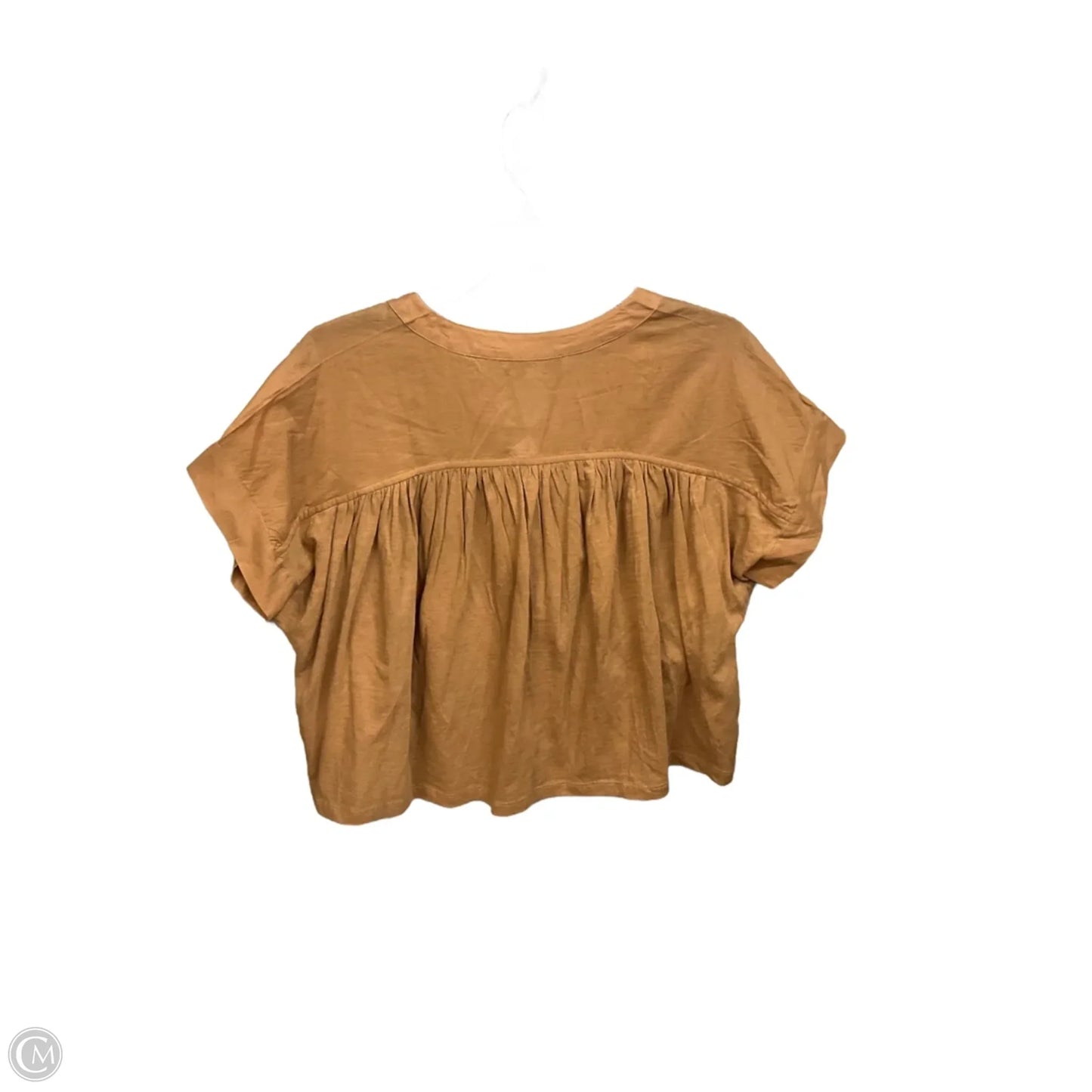 Top Short Sleeve Basic By Loft In Tan, Size: S