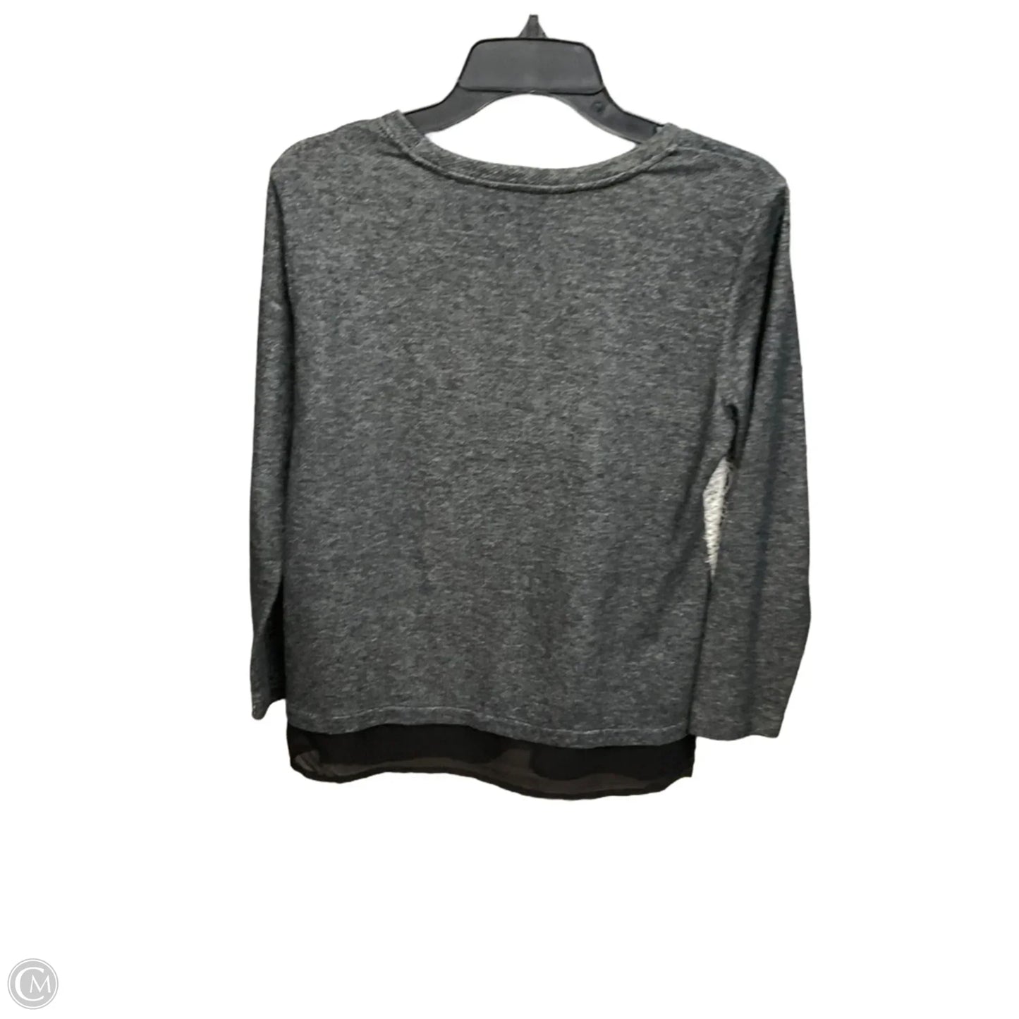 Top Long Sleeve By Style And Company In Grey & White, Size: S