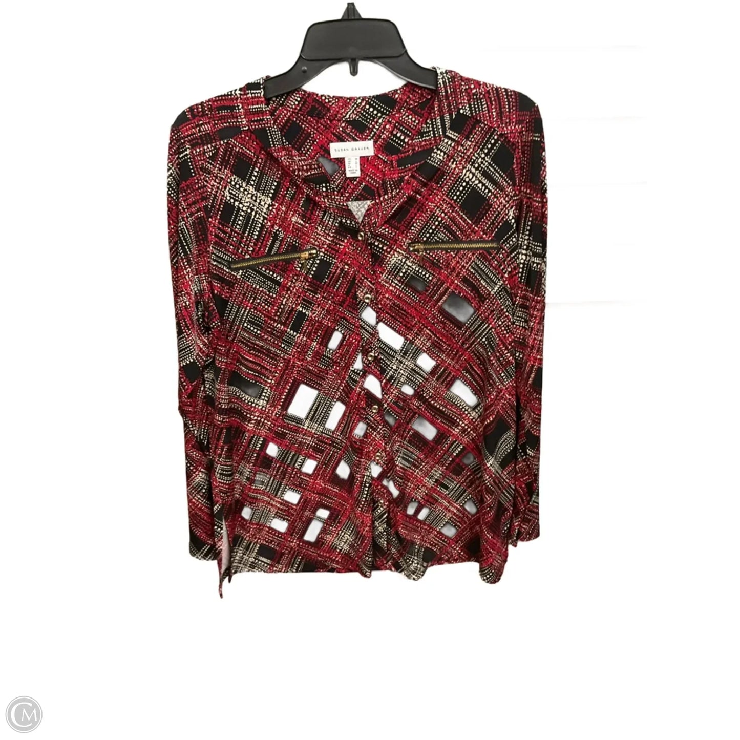 Blouse Long Sleeve By Susan Graver In Multi-colored, Size: M