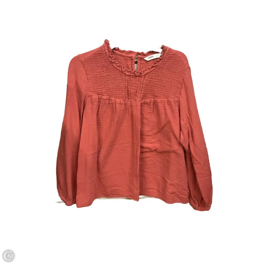 Top Long Sleeve Basic By Sonoma In Coral, Size: Xl