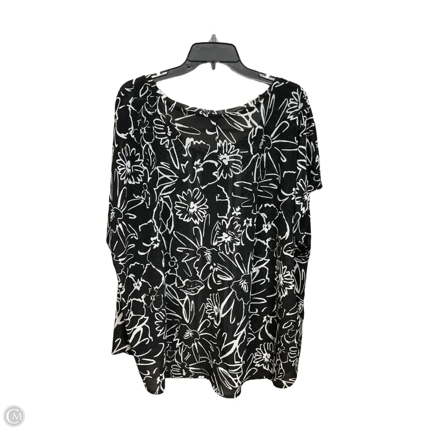 Blouse Short Sleeve By Lane Bryant In Black & White, Size: 3x