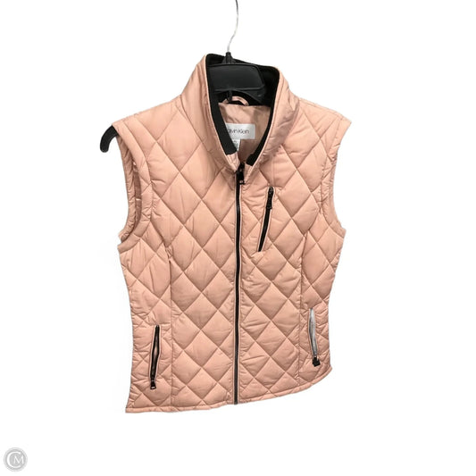 Vest Puffer & Quilted By Calvin Klein In Pink, Size: L