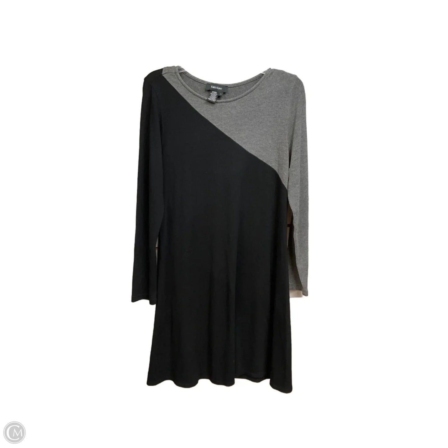 Dress Casual Midi By Karen Kane In Black & Grey, Size: L