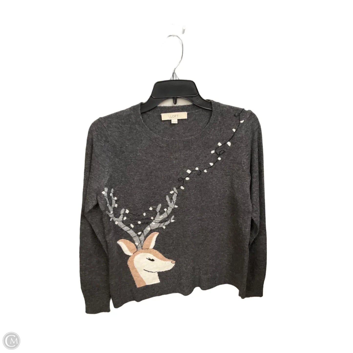 Top Long Sleeve Basic By Loft In Grey, Size: Xs