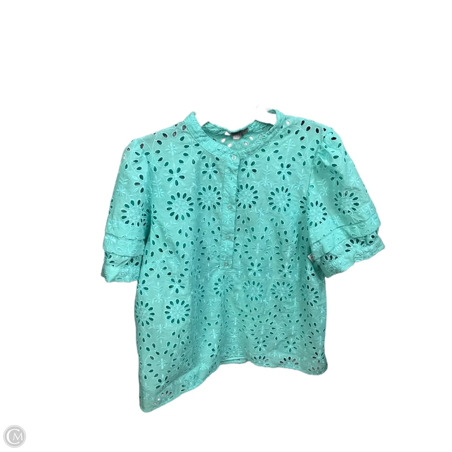 Top Short Sleeve Basic By J. Crew In Teal, Size: L