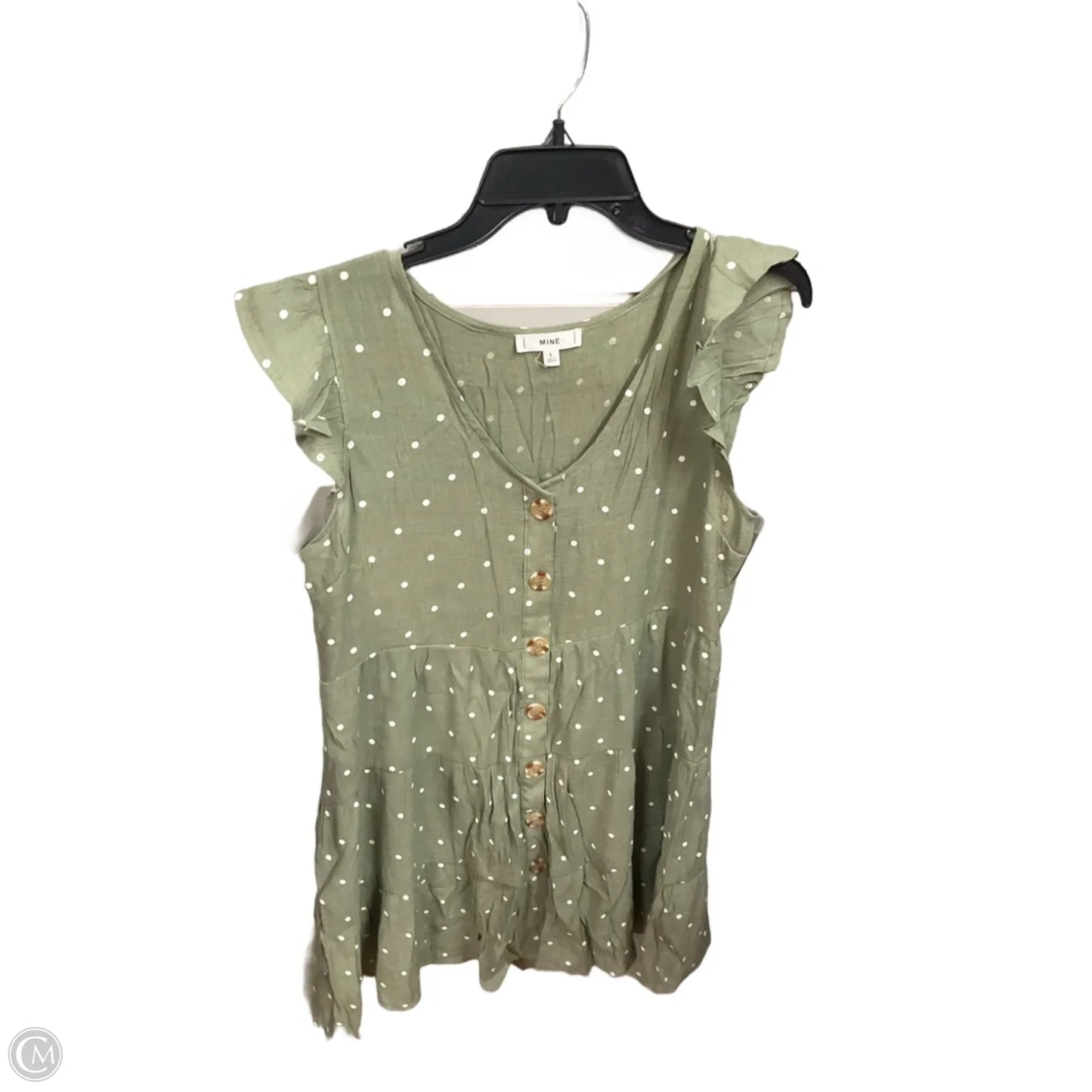 Dress Casual Midi By Mine In Polkadot Pattern, Size: L