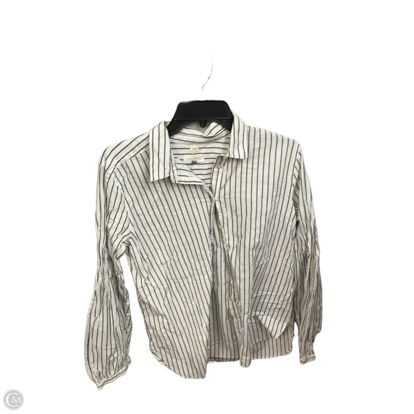 Blouse Long Sleeve By Loft In Striped Pattern, Size: L