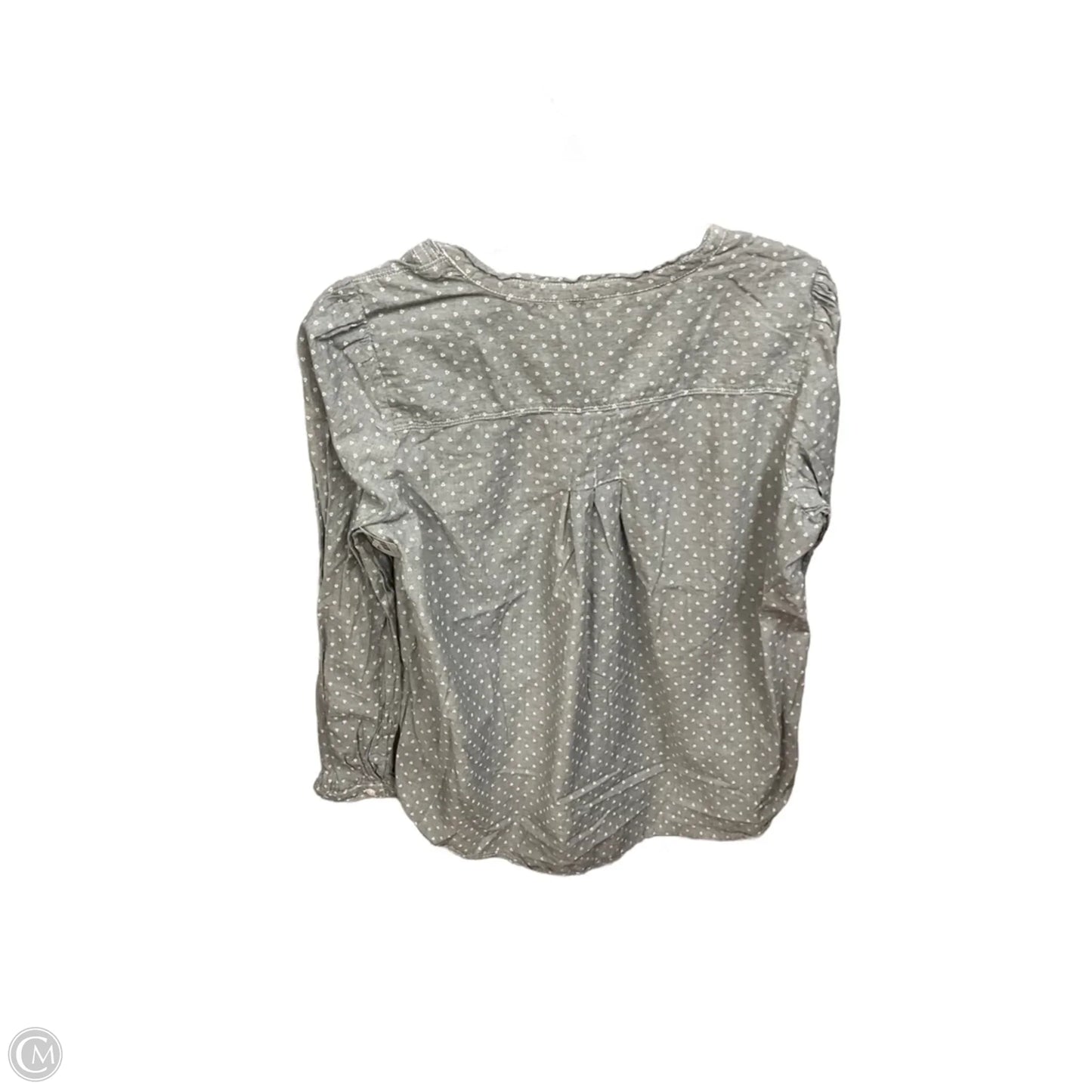 Top Long Sleeve Basic By Loft In Grey, Size: L