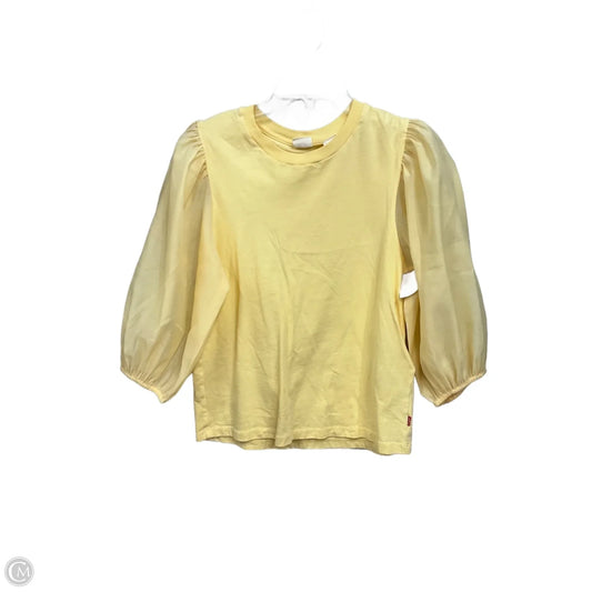 Top 3/4 Sleeve Basic By Levis In Yellow, Size: S