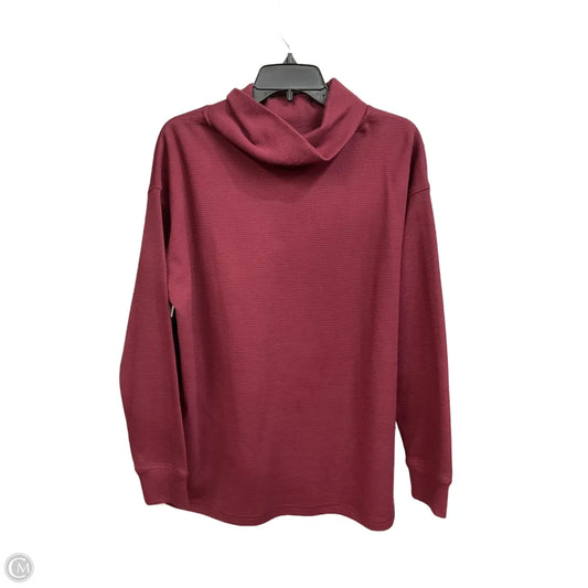 Top Long Sleeve Basic By Lands End In Maroon, Size: L