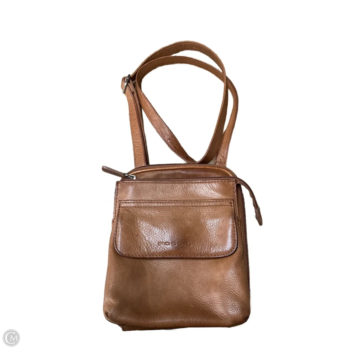 Crossbody Leather By Fossil, Size: Small