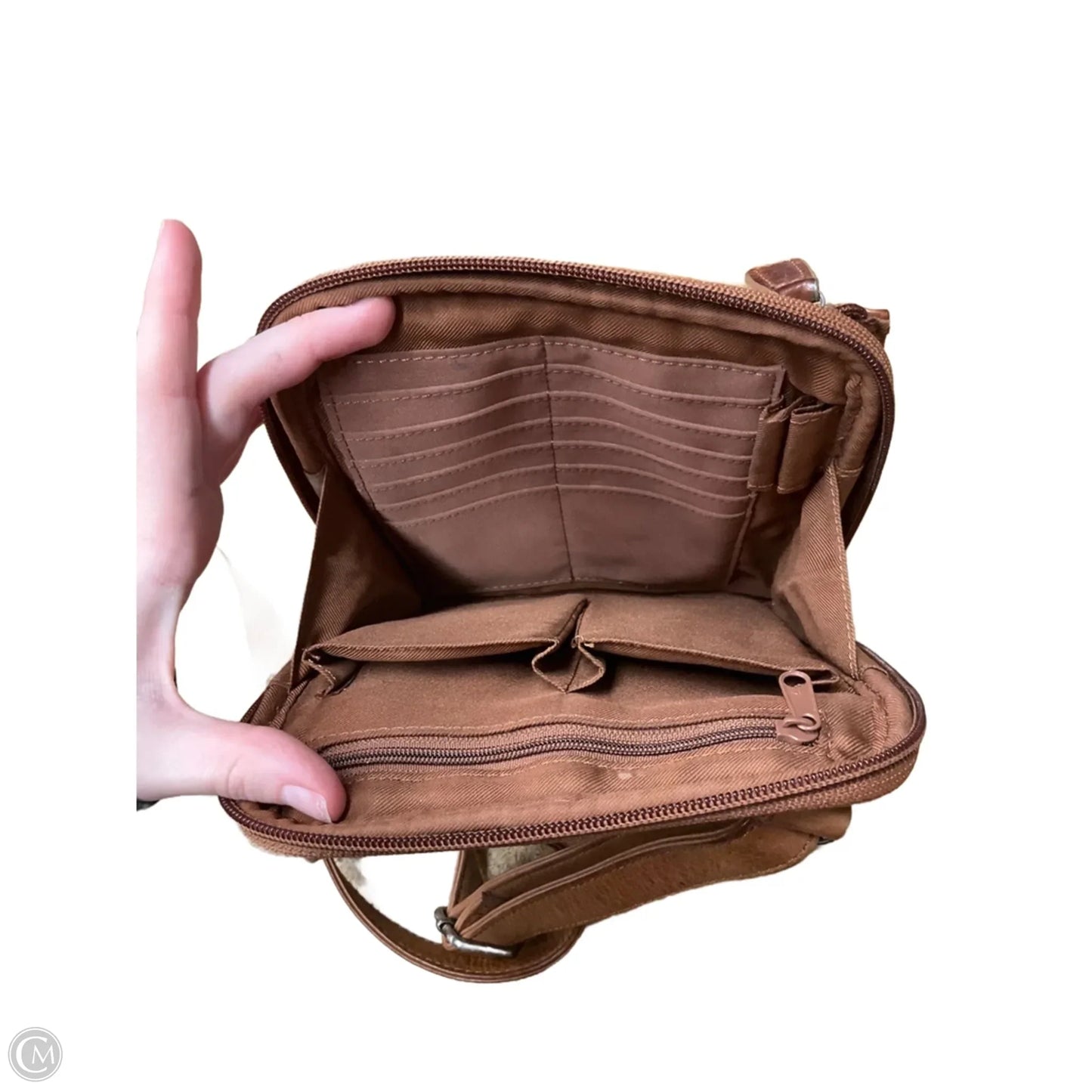 Crossbody Leather By Fossil, Size: Small