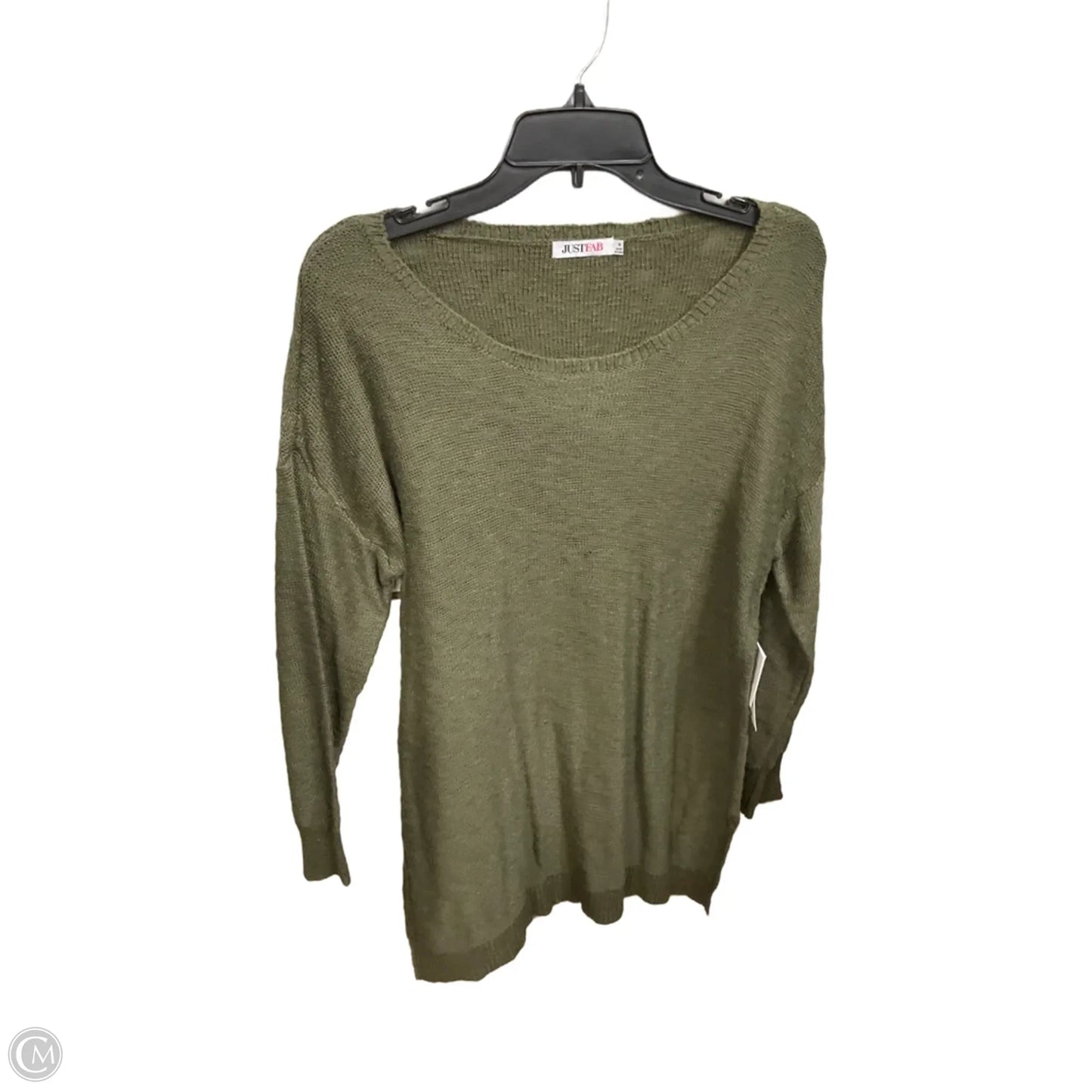 Top Long Sleeve Basic By Just Fab In Green, Size: M