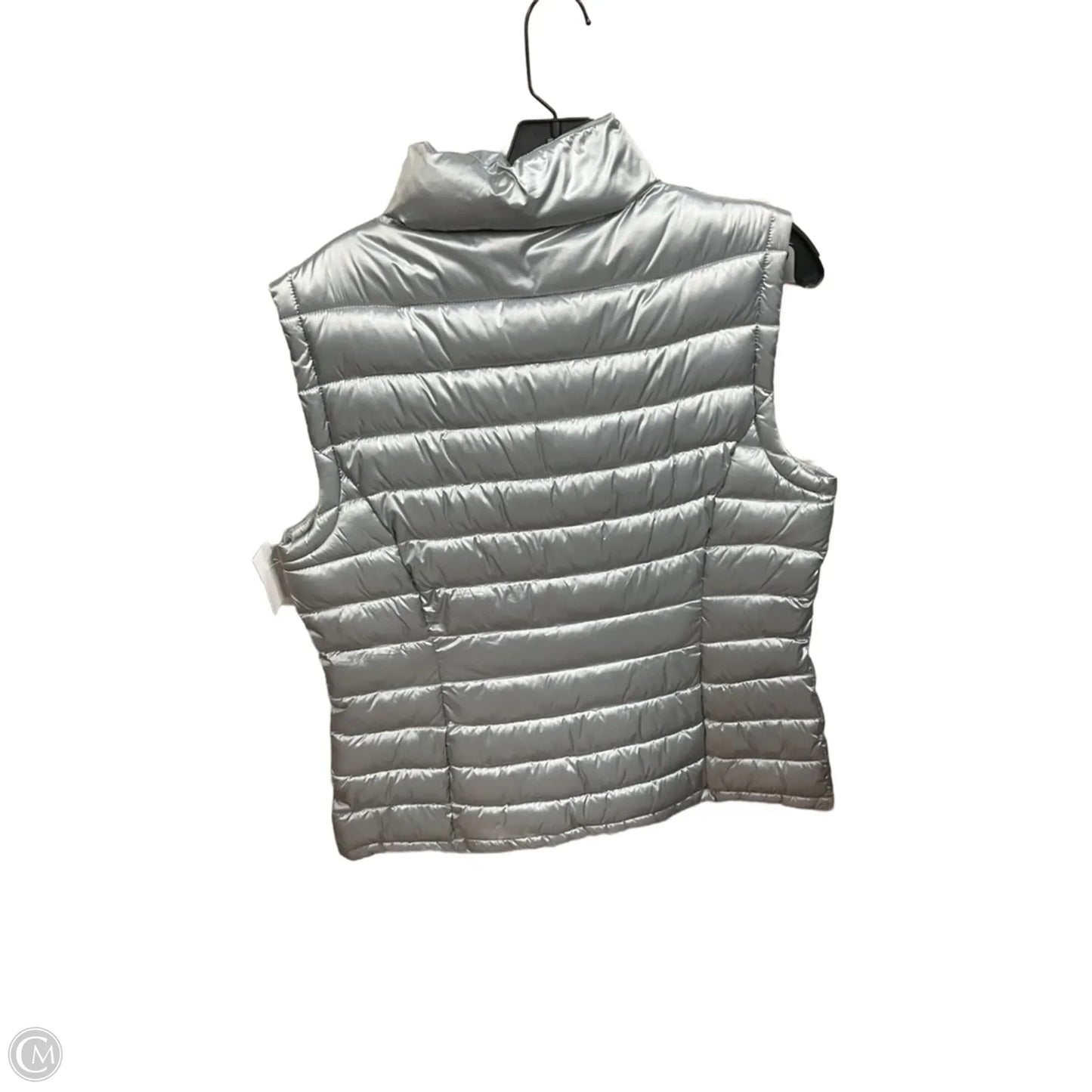Vest Puffer & Quilted By Calvin Klein In Silver, Size: L