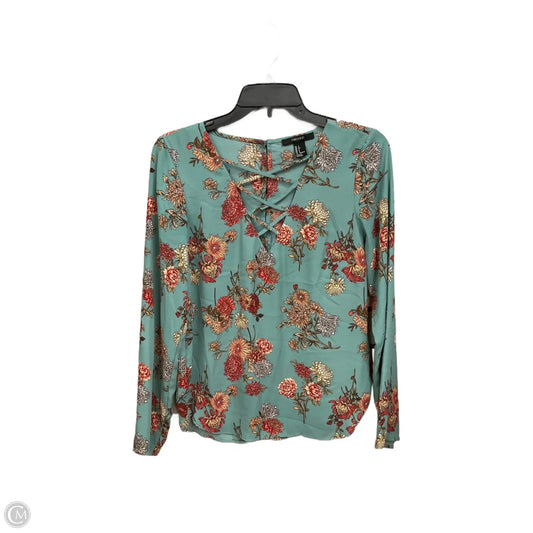 Blouse Long Sleeve By Forever 21 In Floral Print, Size: S