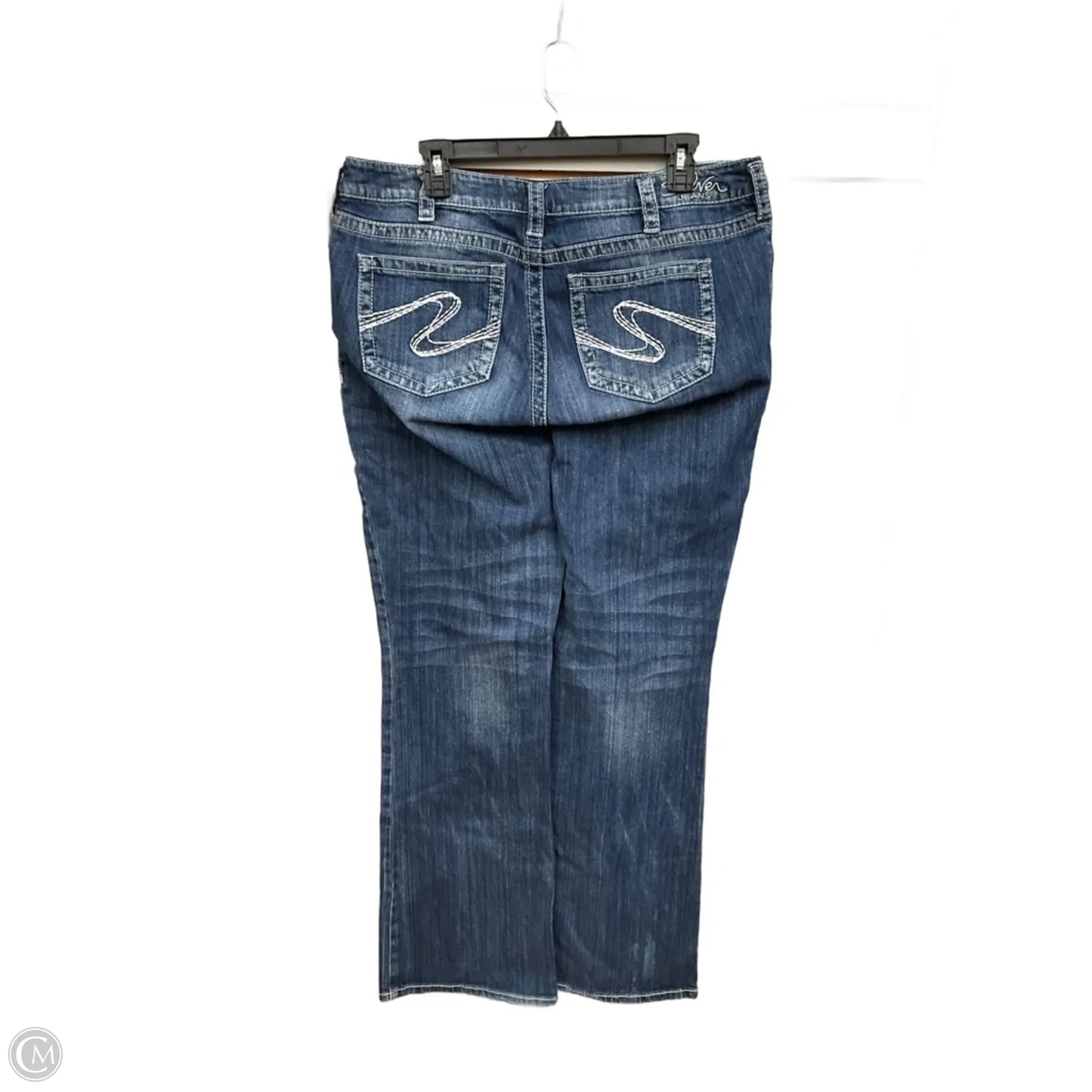 Jeans Boot Cut By Silver In Blue Denim, Size: 16