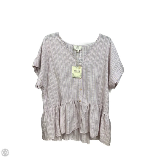 Top Short Sleeve By Blu Pepper In Striped Pattern, Size: 2x