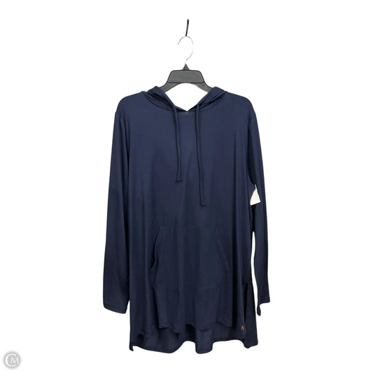 Athletic Top Long Sleeve Hoodie By Livi Active In Navy, Size: 2x