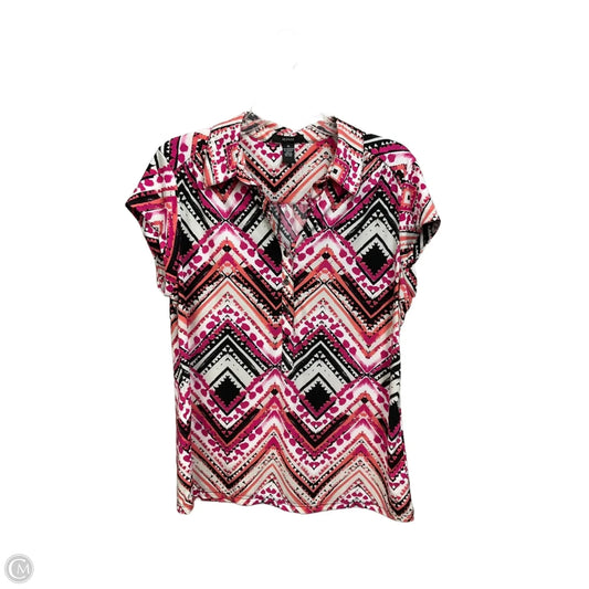 Blouse Short Sleeve By Alfani In Multi-colored, Size: L