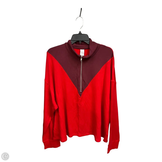 Athletic Top Long Sleeve Collar By Livi Active In Red, Size: 3x