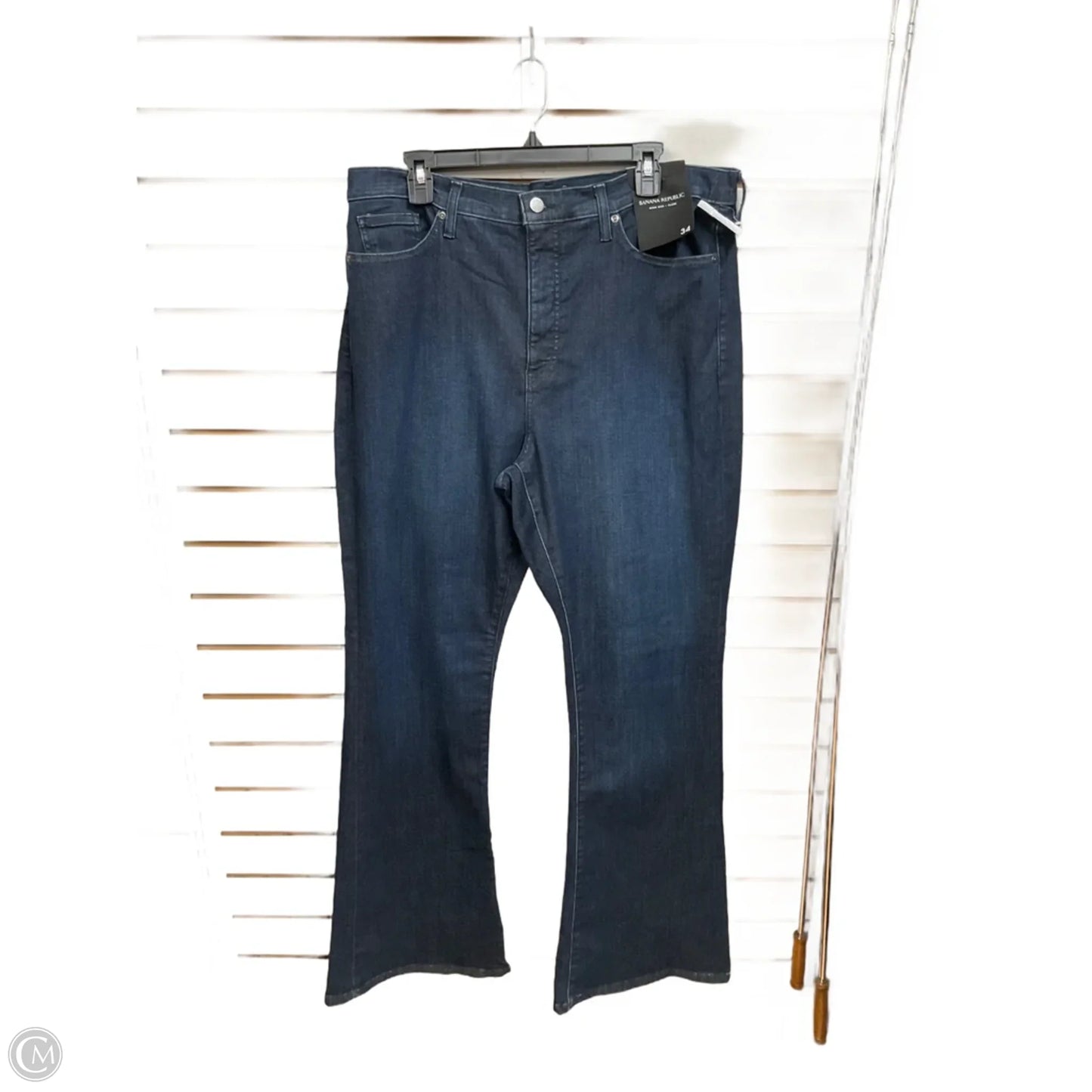 Jeans Flared By Banana Republic In Blue Denim, Size: 16