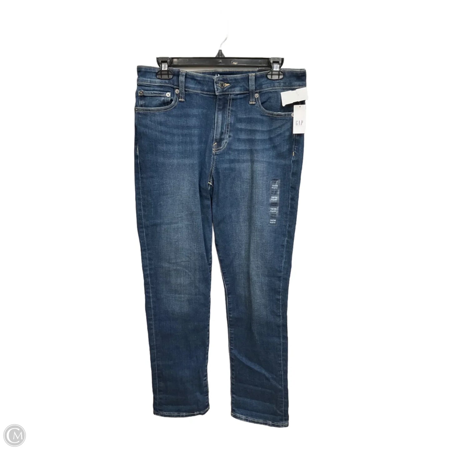 Jeans Straight By Gap In Blue Denim, Size: 10