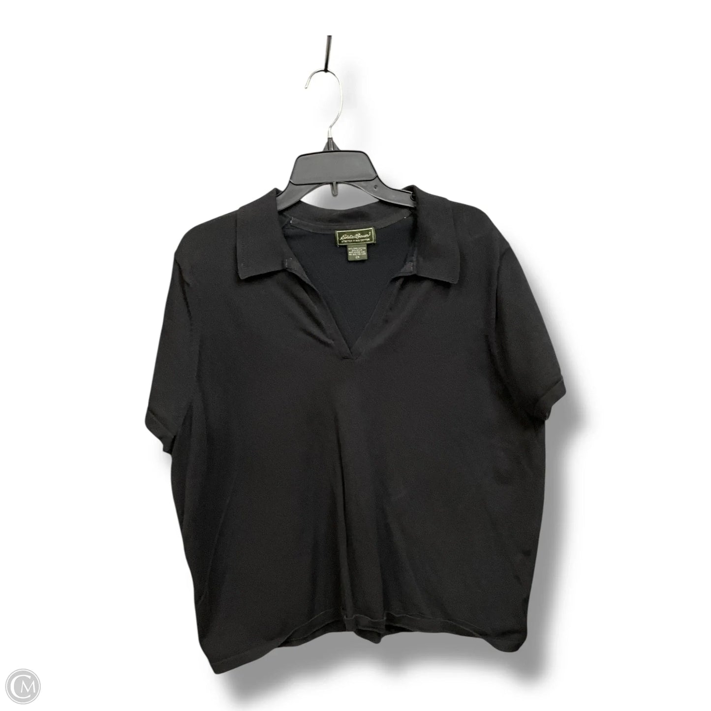 Top Short Sleeve By Eddie Bauer In Black, Size: 2x