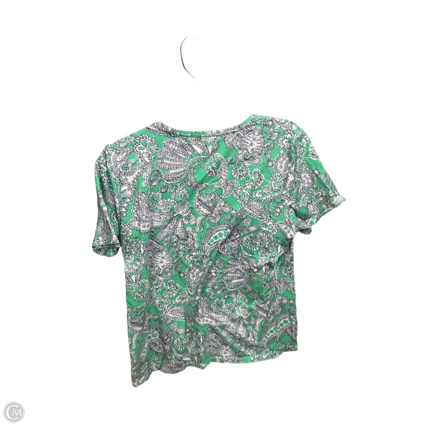 Top Short Sleeve By Talbots In Paisley Print, Size: L