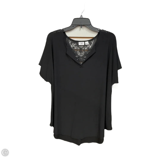 Top Short Sleeve Basic By Cato In Black, Size: Xl