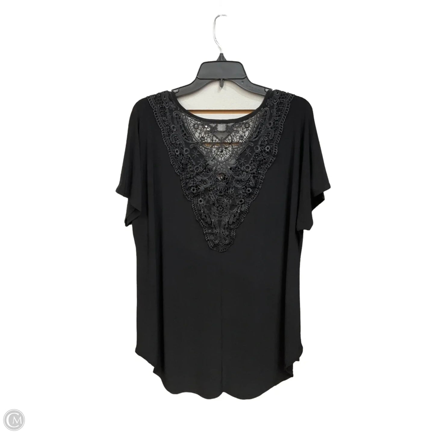 Top Short Sleeve Basic By Cato In Black, Size: Xl